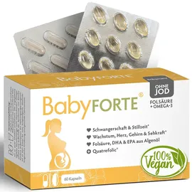 BabyFORTE Folsäure ohne Jod + Omega-3 Kapseln 60 St.