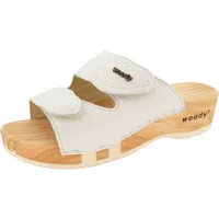 woody Damen Melanie Clog Pantolette, Weiss, 38 EU