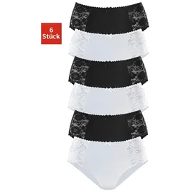 PETITE FLEUR Hüftslip 6 St. Schwarz/Weiß 52/54