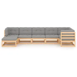 vidaXL Garten-Lounge-Set 7-tlg. grau