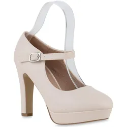 Damen Mary Janes in Beige