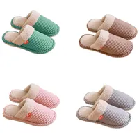 Teceyfeet Gästehausschuhe für Damen Herren,4 Paare Hausschuhe Damen Winter Warme Flauschige Plüsch Waschbare Gästepantoffeln Pantoffeln Slippers für Gäste - 40/45 EU
