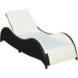 furnicato Sonnenliege 200 x 73 x 45 cm Schwarz