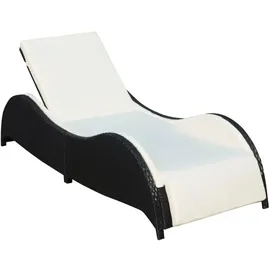 furnicato Sonnenliege 200 x 73 x 45 cm Schwarz