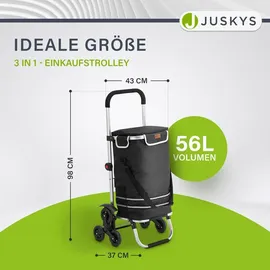Juskys 3in1 Einkaufstrolley Treppensteiger Schwarz