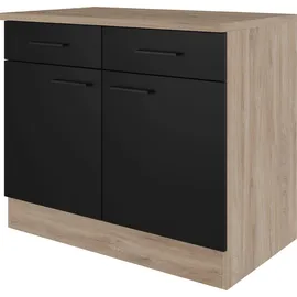 Flex-Well Unterschrank Capri 100 x 85 x 60 cm Schwarz