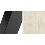 Feldmann-Wohnen Esstisch Edder (mit 2 Erweiterungsstücken und Metallgestell, 1-St., moderne Optik, Tischplatte rund ausziehbar), 90 / 166cm ausziehbar Chromix Weiß weiß