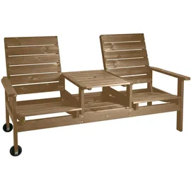 Brafab Gartenbank Du o Ja von Brafab aus Kiefernholz, skandinavischer Stil, Natur, verstellbare Rückenlehne, Schirmloch und Räder