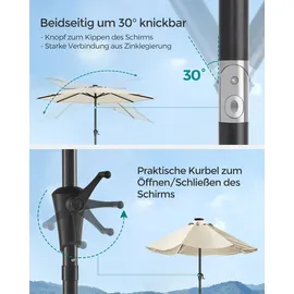 Songmics Sonnenschirm Ø 300 cm Beige