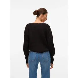 Vero Moda Damen VMLEA LS V-Neck Cuff Cardigan NOOS 10249632, Black, XL