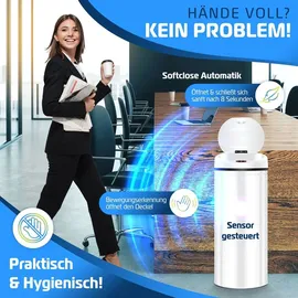 Kesser Automatik Sensor Mülleimer 40 l Silber