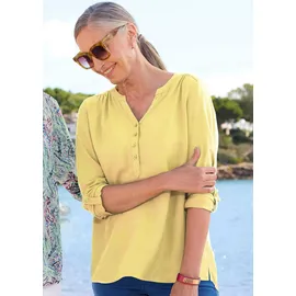 GOLDNER Elegante Viskosebluse mit V-Ausschnitt Gelb 44