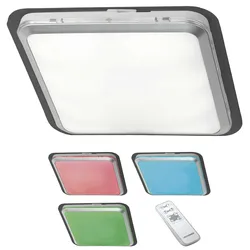 Reality Leuchten Reality|Trio LED-Deckenleuchte RL135, Hängeleuchte Effektleuchte, Farbwechsel RGB