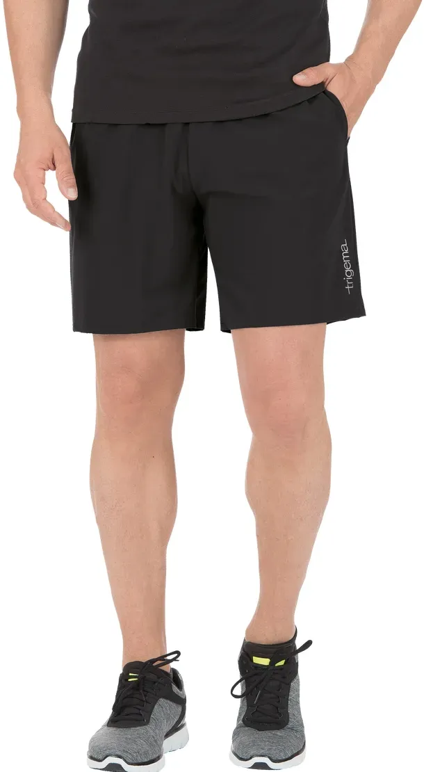 Jerseyhose TRIGEMA "TRIGEMA Sport-Shorts mit Innenslip aus Netz" Gr. XS, US-Größen, schwarz Herren Hosen