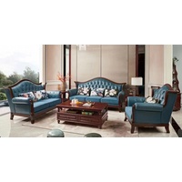 JVmoebel Chesterfield-Sofa Luxus Sofagarnitur Set 3+2+1 Sitzer Wohnzimmermöbel Neu, Made in Europe blau