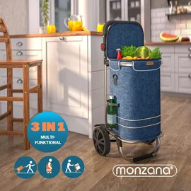 monzana 3in1 Einkaufstrolley blau 56L