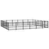 vidaXL Outdoor-Hundezwinger 28,23 m2 Stahl Schwarz