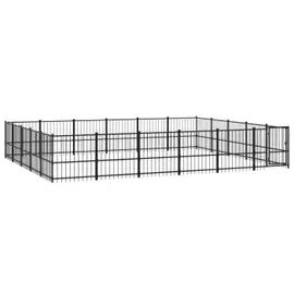 vidaXL Outdoor-Hundezwinger 28,23 m2 Stahl Schwarz