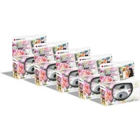 AGFA Photo Pack 5 x 601025 - Appareil Photo Jetable LeBox Wedding, 27 Photos, Objectif Optique 31 mm - Gris