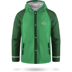 normani Regenjacke Kinder Regenjacke Teelin Kids Regenmantel mit Kapuze und Reflektoren für Jungen und Mädchen – Wassersäule: 5000 mm grün XS