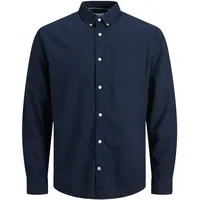 JACK & JONES Oxford Langarmhemd Navy Blazer / Slim Fit M