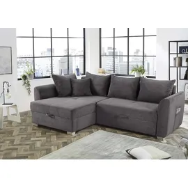 luma-home schönes für dein zuhause Eckcouch Cord 2-Sitzer Grau