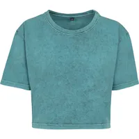 Build Your Brand Damen BY054-Ladies Acid Washed Cropped Tee