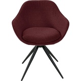 K+W Komfort & Wohnen Drehstuhl »ZOOM«, Flachgewebe Q2 2250, 4-Fuß Drehstuhl mit Gestell aus Metall schwarz Struktur, rot