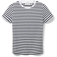 Tom Tailor DENIM Damen T-Shirt mit Streifenmuster, weiß, Gestreift,