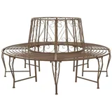 vidaXL Baumbank Ø 160 x 89 cm Antikbraun