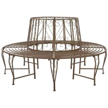 vidaXL Baumbank Ø 160 x 89 cm Antikbraun