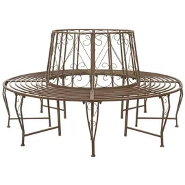vidaXL Baumbank Ø 160 x 89 cm Antikbraun