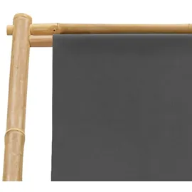 vidaXL Liegestuhl Bambus Dunkelgrau