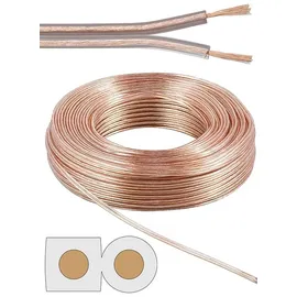 goobay Lautsprecherkabel transparent CCA - Boxenkabel Litzenkabel Subwoofer Kabel / 50m