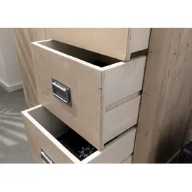 Massivmoebel24 Kleiderschrank Mango 100 x 175 x 45 cm Beige/Weiß