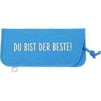 Depesche 11838-006 - Brillenetui aus Filz, in Blau und mit der Aufschrift ,,Du bist die Beste! ́ ́