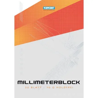 Toppoint 3x Millimeterblock Millimeterpapier DIN A4
