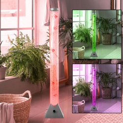 RGB LED Steh Lampe Deko Fische Sprudel Wasser Ess Zimmer Stand Säule Farbwechsel NINO 40090102