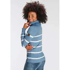 KangaROOS Rollkragenpullover in lässiger Form mit Kontraststreifen, Gr. 36/38,