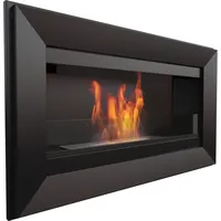 Kratki Wandkamin CHARLIE TÜV schwarz mit Verglasung