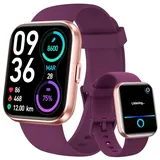 Smartwatch Damen Herren,1.45" Rund Smartwatch mit Telefonfunktion,Schrittzähler Fitness Uhr Damen mit 120 Sportmodi,Herzfrequenz,Schlaf,SpO2,Benachrichtigung,IP68 Wasserdichte Sportuhr für Android iOS