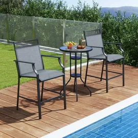Costway 2er Set Gartensessel 66 x 62 x 114 cm blau