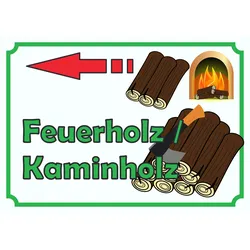 HB-Druck Verkaufsschild Schild Feuerholz links A1 Rückseite selbstklebend