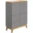 Paidi Kinderkommode Sten 94,6 x 123,2 x 39,3 cm Eiche massiv grau