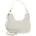 Schultertasche Kunstleder Beige/Weiß