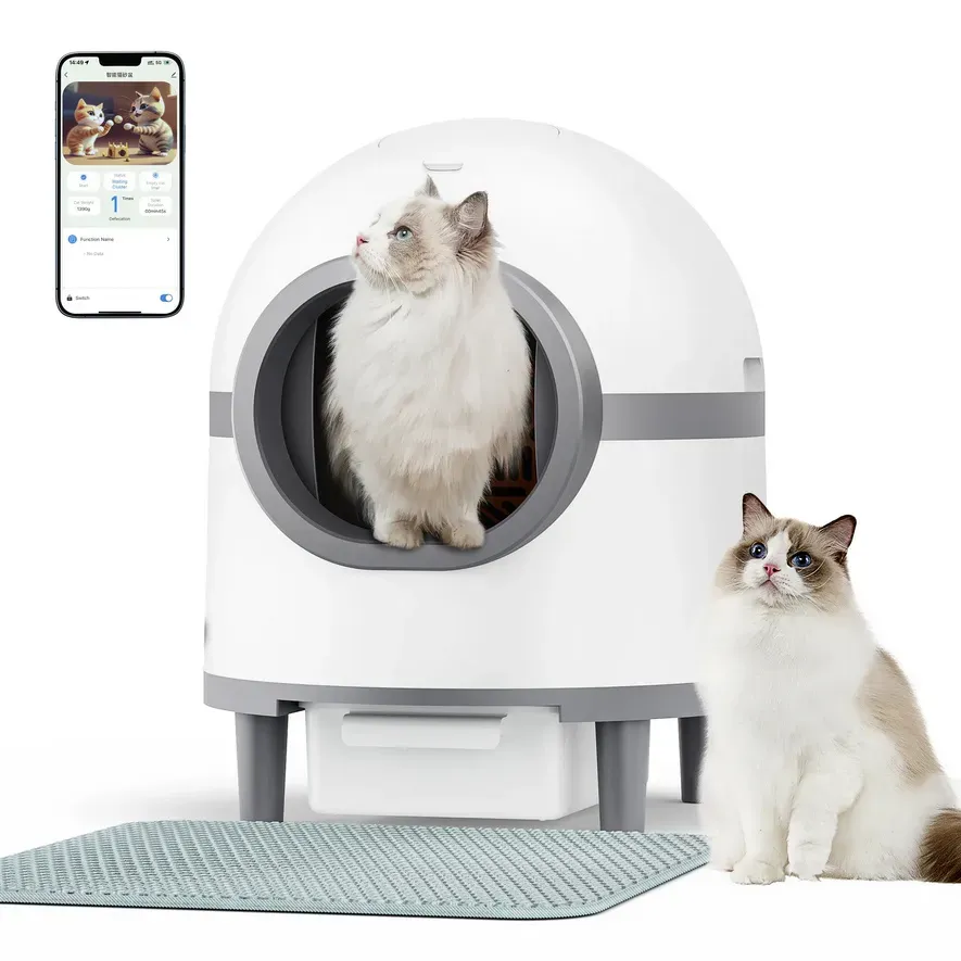 Smartes selbstreinigendes Katzenklo smart wifi App 60l (54 x 54 x 63 cm) (Rabatt für Stammkunden 3%)