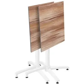 Oviala Tisch 60x60 cm dunkle Eiche und 4 Stühle aus grauem Metall