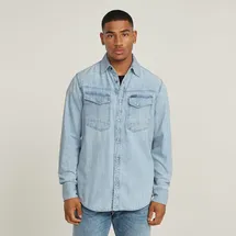 G-Star Slim Fit Jeanshemd Silber M