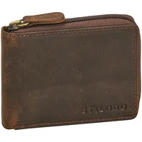 STILORD 'Ernie' Wiener Schachtel Geldbörse Leder Portemonnaie Damen Klein Echtleder Münzbörsen Portmonee Herren Brieftasche- Geldbeutel mit Reißverschluss Kleingeldbörse, Farbe:Kreta - braun