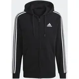 adidas Essentials Fleece 3-Streifen Kapuzenjacke Black S